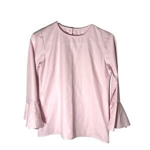 Barbiecore Pale pink blouse 3/4 bell sleeves brandless boutique top size S twee